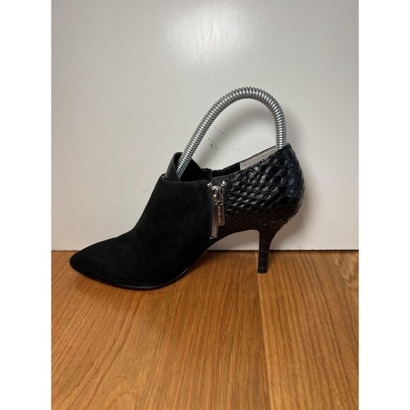 Michael Kors Shoes Womens Size 6.5 Black Suede Snake Ankle Booties Zip - Picture 4 of 11